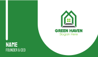 Green Shape House Business Card Image Preview