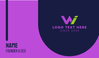 Cyber Tech Letter W & I Business Card Design