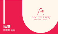 Pink Flower Letter A Business Card Design