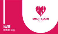 Pink Heart Utensil Restaurant Business Card