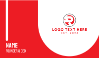 Red Circle Bold R Business Card Design