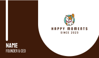 Happy Cute Pet Cat Circle  Business Card Image Preview