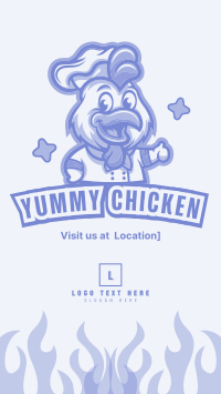 Chicken Restaurant Mascot Instagram Story Design