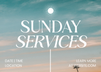 Minimalist Sunday Services Postcard