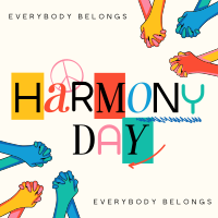 Fun Harmony Day Linkedin Post Design