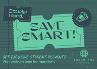 Student Discount Note Postcard Design