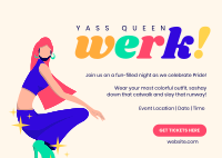 Yass Queen Werk! Postcard Design