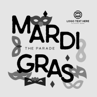 Mardi Gras Parade Mask Linkedin Post Design