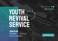 Youth Revival Service Postcard