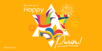 Purim Festival Twitter Post Design