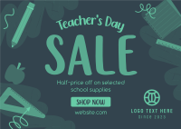 Supplies Sale for Teachers Postcard