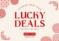 Chinese Lucky Deals Postcard Design