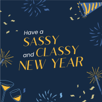 Sassy New Year Spirit Linkedin Post Design