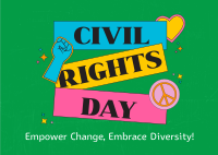 Bold Civil Rights Day Stickers Postcard