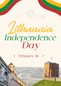 Rustic Lithuanian Independence Day Poster