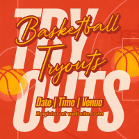 Basketball Game Tryouts Instagram Post Design