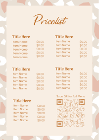 Sophisticated Patterned Tiles Menu Image Preview