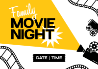 Family Movie Night Postcard Design