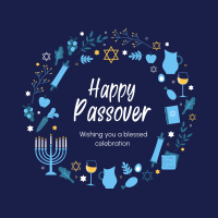 Happy Passover Wreath Linkedin Post