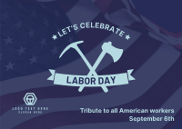 Labor Day Badge Postcard