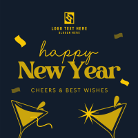 Cheers to the New Year Instagram Post Design