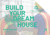 Dream House Construction Postcard Design