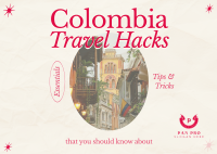 Modern Nostalgia Colombia Travel Hacks Postcard Design