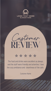 Simple Cafe Testimonial TikTok Video Design