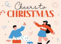 Cheers to Christmas Postcard Design