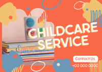 Abstract Shapes Childcare Service Postcard