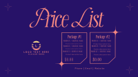 Elegant Price List Animation