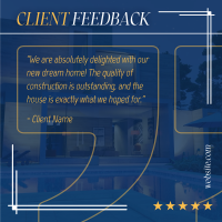 Client Testimonial Construction Instagram Post Design