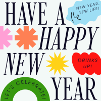 Quirky New Year Greeting Instagram Post Image Preview