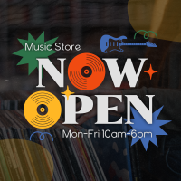 Vinyl Store Now Open Linkedin Post Design