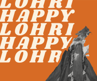 Bold Retro Lohri Facebook Post