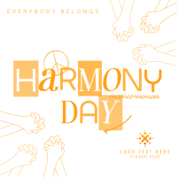 Fun Harmony Day Linkedin Post Design
