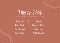 This or That Skincare Postcard