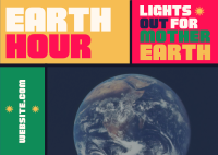 Mondrian Earth Hour Reminder Postcard