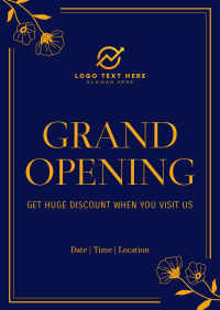 Grand Opening Elegant Floral Poster