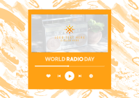 Radio Day Player Postcard Design