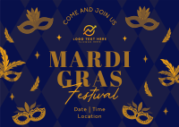 Mardi Gras Festival Postcard