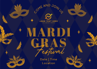 Mardi Gras Festival Postcard Design