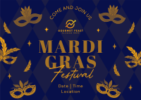 Mardi Gras Festival Postcard Image Preview