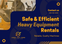 Corporate Heavy Equipment Rentals Postcard