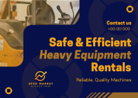 Corporate Heavy Equipment Rentals Postcard Image Preview