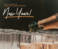 New Year Bubbly Toast Facebook Post