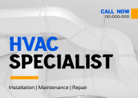 Minimalist HVAC Expert Postcard