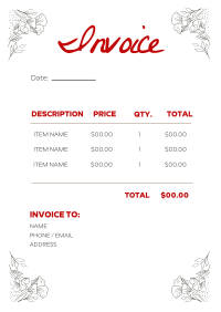 Trendy Handwritten Wedding Invoice Image Preview