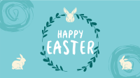 Easter Bunny Wreath Zoom Background