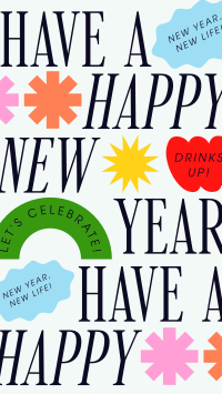 Quirky New Year Greeting Facebook Story